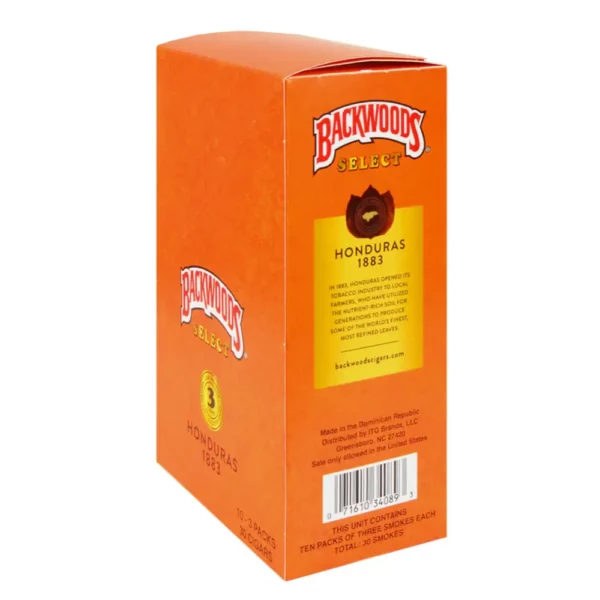 Backwoods Select Honduras 1883 cigars, 10 packs of 3