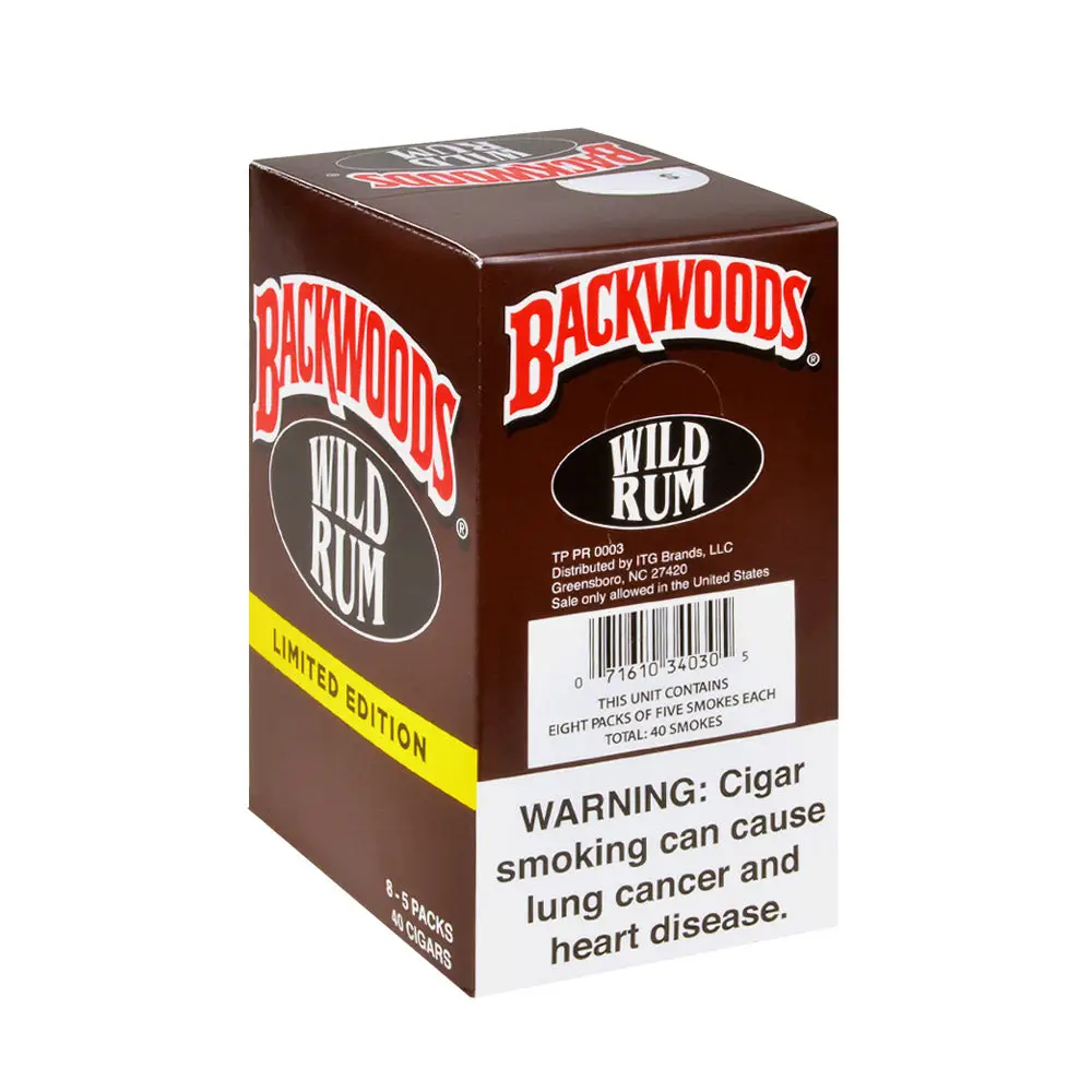 Backwoods Wild Rum Cigars 8 Packs of 5 - Backwoods Cigars